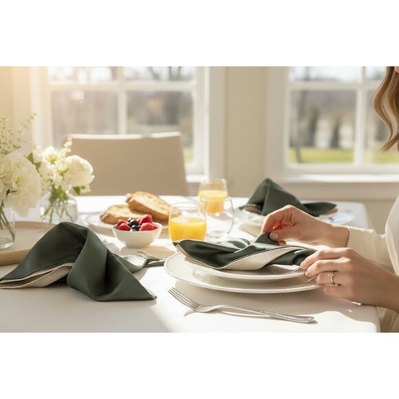 Set of 5 Cloth Napkins – Reusable Dining Napkins - Picture 2 of 4